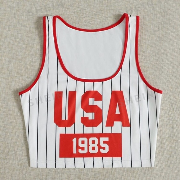 SHEIN Tops - USA cropped tank size large